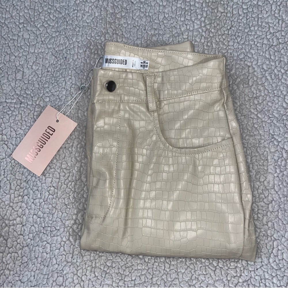 Missguided Faux Leather Trousers View 2